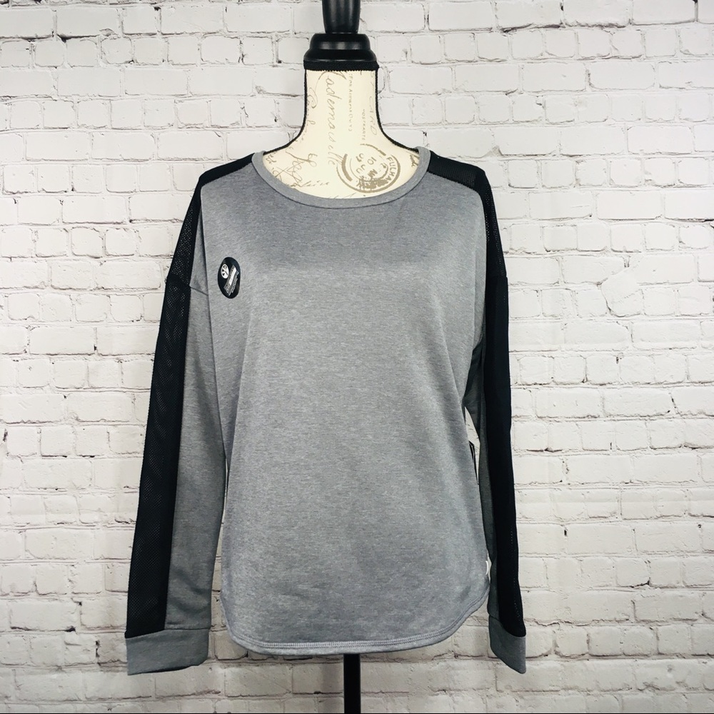 New Hurley gray black crew sweatshirt Nike dry fit